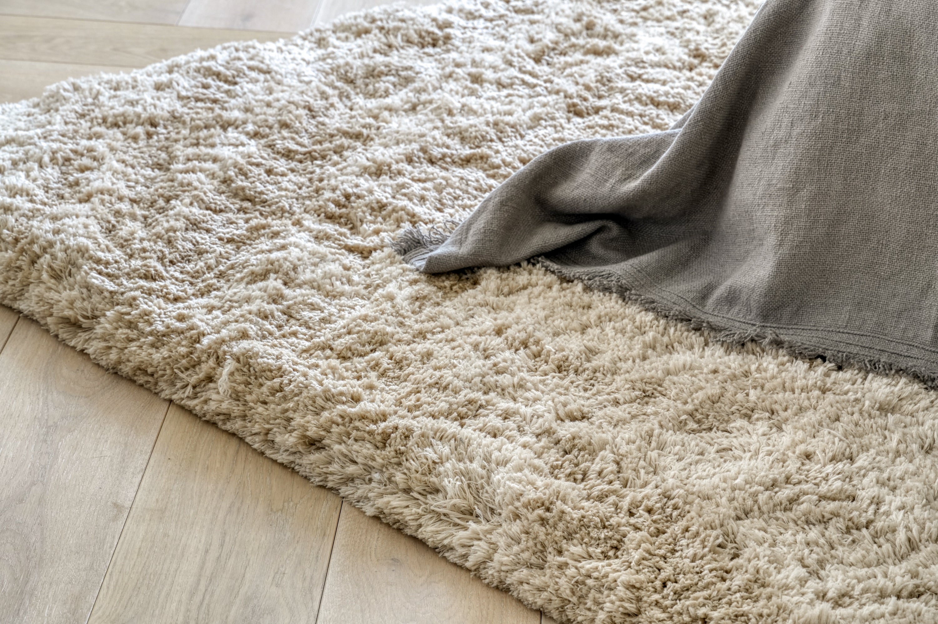 Blødt beige shaggy tæppe med lang luv – Vosper Soft Ground 200x300 cm